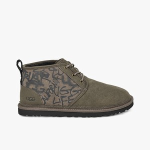 Ugg Neumel Street Graffiti Men Classic Boots Olive (5261ZIXSW)